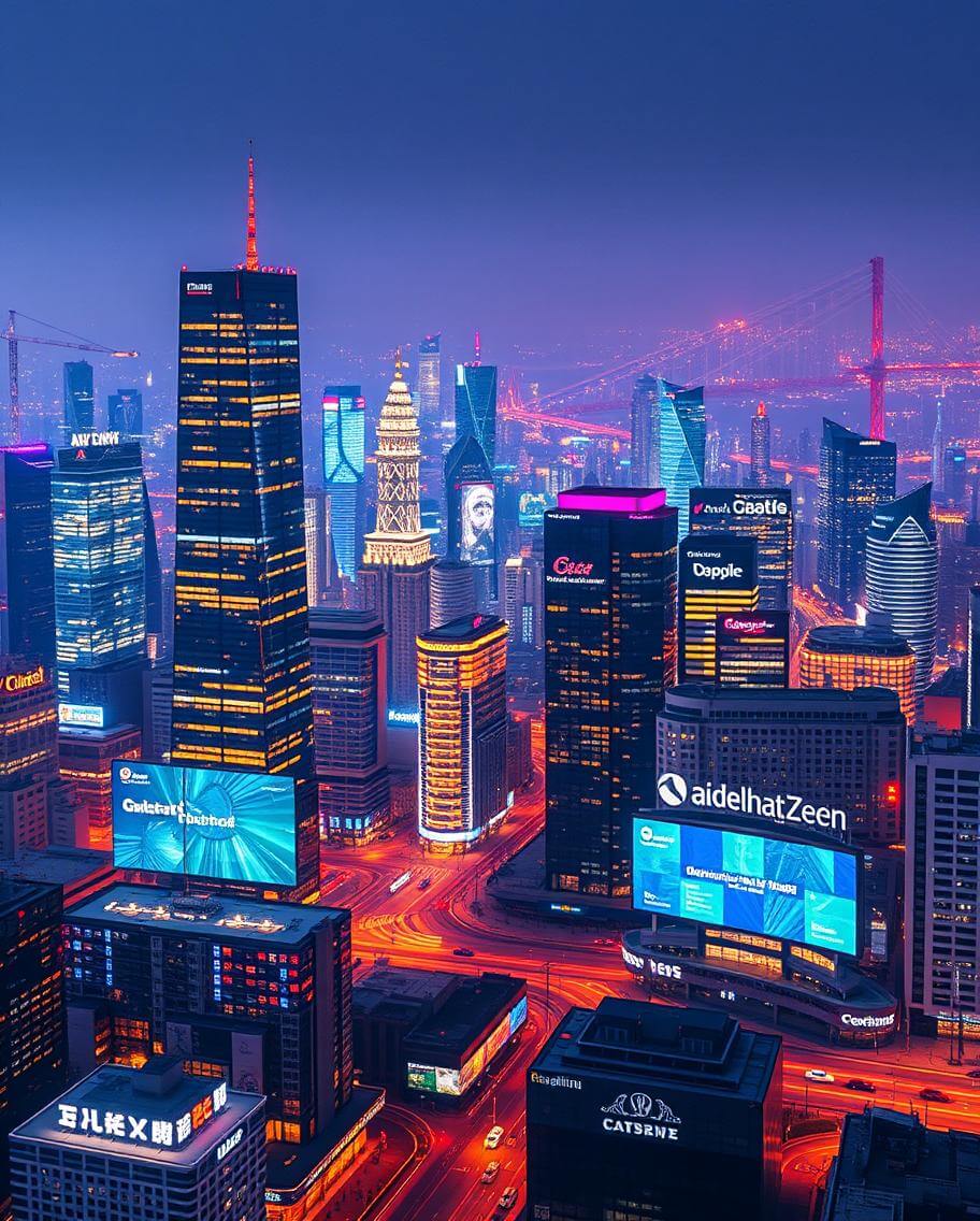 a city with many tall buildings