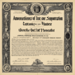 a certificate of approval with a picture of a building and a column